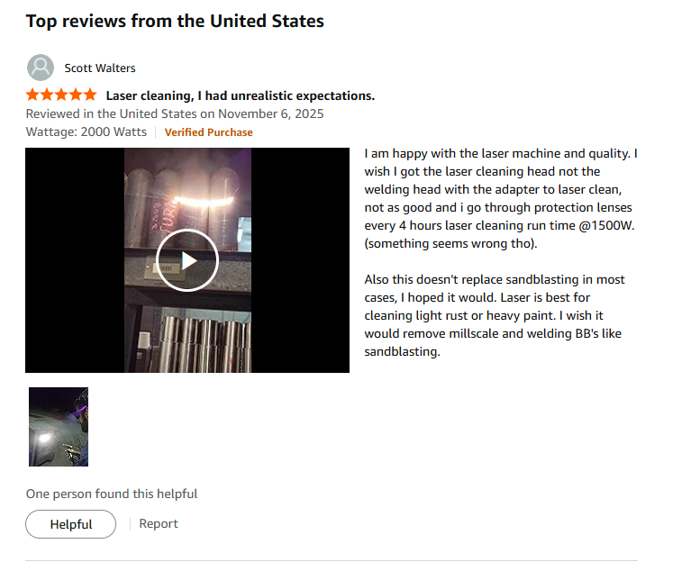 Amazon Customer Feedback on Our 4-in-1 Laser Welding & Cleaning Machine