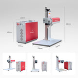 Triumph 50W Fiber Laser Engraving Machine with Rotary Attachment Desktop Metal Laser Marker for Deep Engraving