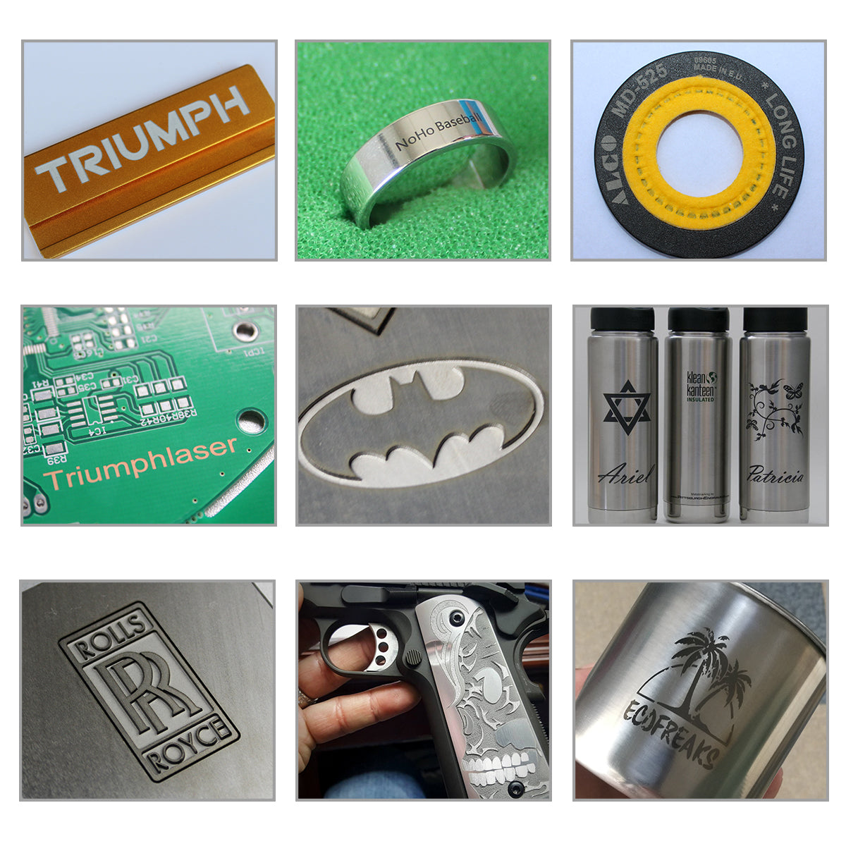 triumph fiber laser marking machine samples